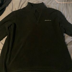 Eddie Bauer Zip Up Sweater XL Black